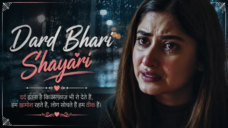Dard Bhari Shayari feature image featuring a crying girl with tears and a dark cinematic background.