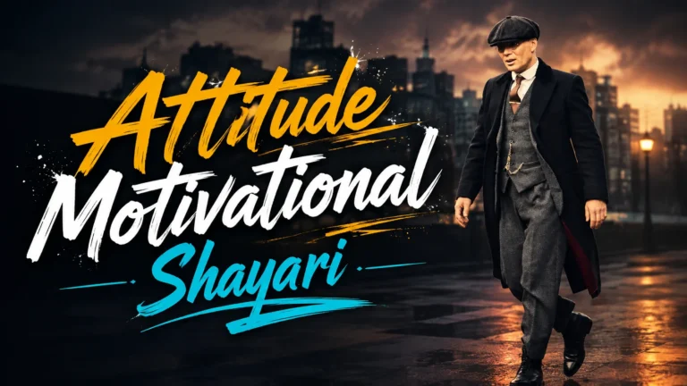 Attitude Motivational Shayari – stylish man walking on a city street with bold motivational typography.