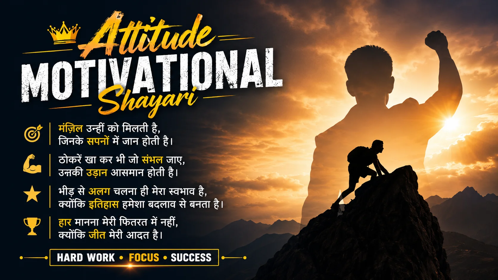 Attitude Motivational Shayari – Josh, Khudi Aur Silent Fire
