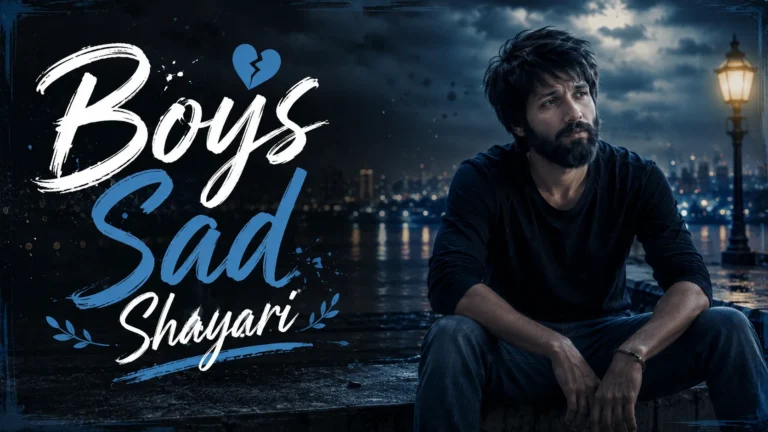 Boys Sad Shayari feature image featuring a sad boy sitting alone with a dark cinematic background.