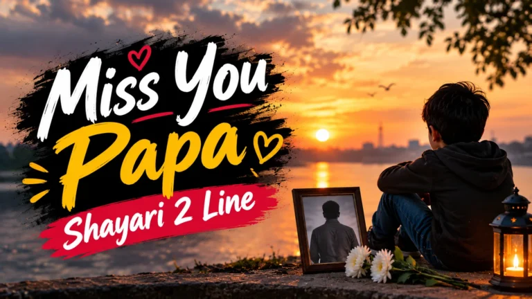 Miss You Papa Shayari 2 Line Lafz Kam, Yaadein Beshumar
